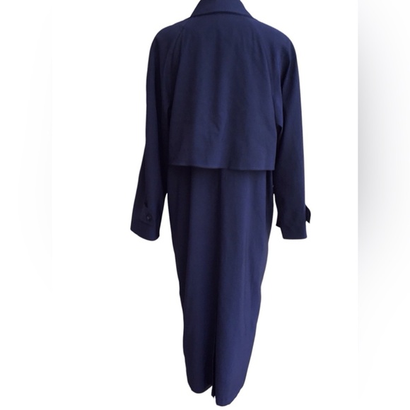 Saks Fifth Avenue Blue Long Length Trench Coat - Picture 4 of 7